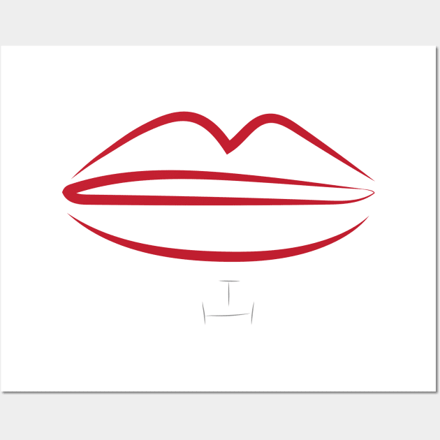 Red Lips Wall Art by SkelBunny